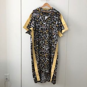 Y/PROJECT Floral Silk Satin Shirtdress